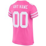 Personalized Pink White Mesh Authentic Football Jersey Team Custom Name and Number