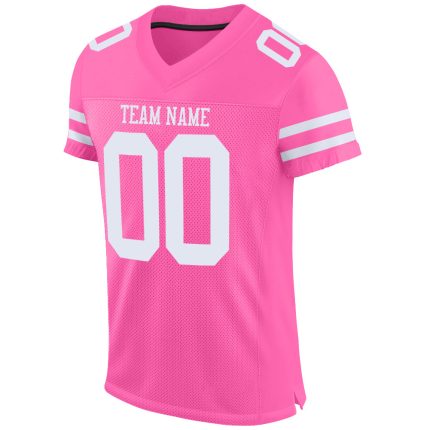 Personalized Pink White Mesh Authentic Football Jersey Team Custom Name and Number