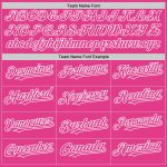 Personalized Pink White Mesh Authentic Throwback Baseball Jersey