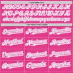 Personalized Pink White Mesh Authentic Throwback Baseball Jersey Team Custom Name and Number