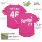 Personalized Pink White Mesh Authentic Throwback Baseball Jersey Team Custom Name and Number