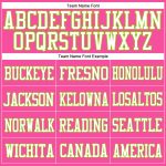 Personalized Pink White-Neon Green Mesh Authentic Football Jersey Team Custom Name and Number