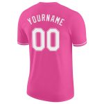 Personalized Pink White Performance T-Shirt Team Custom Name and Number