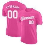 Personalized Pink White Performance T-Shirt Team Custom Name and Number