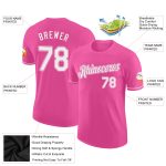 Personalized Pink White Performance T-Shirt Team Custom Name and Number