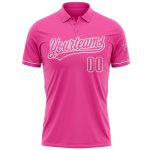 Personalized Pink White Performance Vapor Golf Polo Shirt