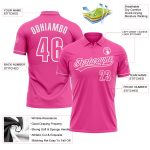 Personalized Pink White Performance Vapor Golf Polo Shirt