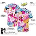 Personalized Pink White-Pink 3D Pattern Design Flowers Authentic Baseball Jersey Team Custom Name and Number