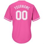 Personalized Pink White-Pink Authentic Throwback Rib-Knit Baseball Jersey Shirt Team Custom Name and Number
