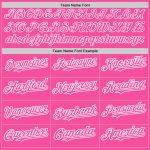 Personalized Pink White-Pink Pinstripe Authentic Split Fashion Baseball Jersey Team Custom Name and Number