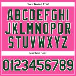 Personalized Pink White Pinstripe Green Authentic Baseball Jersey Team Custom Name and Number