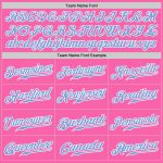 Personalized Pink White Pinstripe Light Blue-White Authentic Baseball Jersey Team Custom Name and Number
