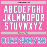 Personalized Pink White Pinstripe Light Blue-White Authentic Baseball Jersey Team Custom Name and Number