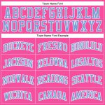 Personalized Pink White Pinstripe Light Blue-White Authentic Basketball Jersey Team Custom Name and Number