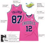 Personalized Pink White Pinstripe Navy-White Authentic Basketball Jersey Team Custom Name and Number