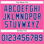 Personalized Pink White Pinstripe Royal Authentic Baseball Jersey Team Custom Name and Number