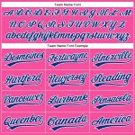 Personalized Pink White Pinstripe Royal Authentic Baseball Jersey Team Custom Name and Number