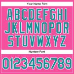Personalized Pink White Pinstripe Teal Authentic Baseball Jersey Team Custom Name and Number