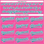 Personalized Pink White Pinstripe Teal Authentic Baseball Jersey Team Custom Name and Number