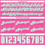 Personalized Pink White Pinstripe White-Kelly Green Authentic Basketball Shorts Team Custom Name and Number