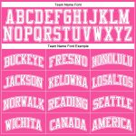 Personalized Pink White Pinstripe White-Pink Authentic Basketball Jersey Team Custom Name and Number