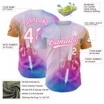 Personalized Pink White-Purple 3D Pattern Design Music Festival Authentic Baseball Jersey Team Custom Name and Number