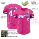 Personalized Pink White-Purple Authentic Baseball Jersey