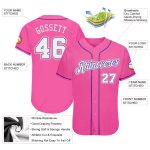 Personalized Pink White-Purple Authentic Baseball Jersey Team Custom Name and Number
