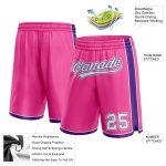 Personalized Pink White-Purple Authentic Basketball Shorts Team Custom Name and Number
