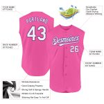 Personalized Pink White-Purple Authentic Sleeveless Baseball Jersey Team Custom Name and Number