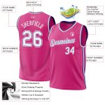 Personalized Pink White-Purple Authentic Throwback Basketball Jersey