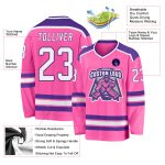 Personalized Pink White-Purple Hockey Jersey