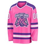Personalized Pink White-Purple Hockey Jersey
