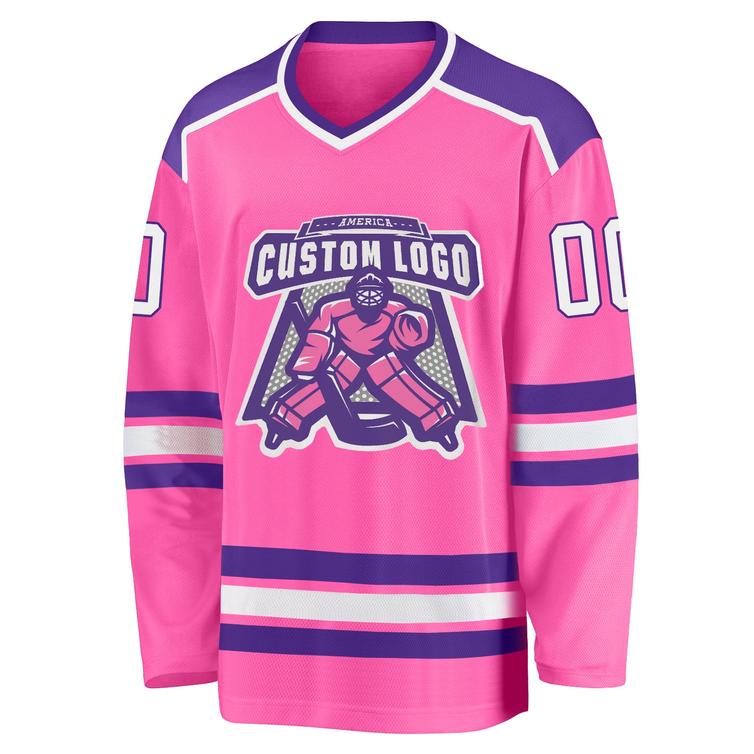 Personalized Pink White-Purple Hockey Jersey Personalized Pink White-Purple Hockey Jersey - Image 2