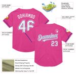 Personalized Pink White-Purple Mesh Authentic Throwback Baseball Jersey Team Custom Name and Number