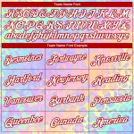 Personalized Pink White-Red Leopard 3D Pattern Long Sleeve Performance T-Shirt Team Custom Name and Number