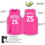 Personalized Pink White Round Neck Basketball Jersey Team Custom Name and Number