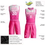 Personalized Pink White Round Neck Sublimation Basketball Suit Jersey Team Custom Name and Number