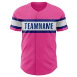 Personalized Pink White-Royal Authentic Baseball Jersey