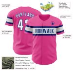 Personalized Pink White-Royal Authentic Baseball Jersey