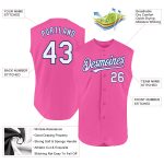 Personalized Pink White-Royal Authentic Sleeveless Baseball Jersey Team Custom Name and Number