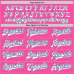 Personalized Pink White-Royal Bomber Full-Snap Varsity Letterman Jacket Team Custom Name and Number