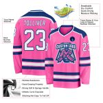 Personalized Pink White-Royal Hockey Jersey