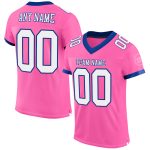 Personalized Pink White-Royal Mesh Authentic Football Jersey
