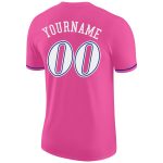 Personalized Pink White-Royal Performance T-Shirt Team Custom Name and Number