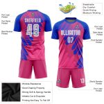 Personalized Pink White-Royal Third Sublimation Soccer Uniform Jersey Team Custom Name and Number
