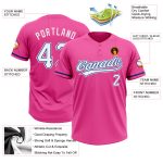 Personalized Pink White-Royal Two-Button Unisex Softball Jersey Team Custom Name and Number
