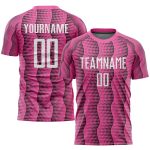 Personalized Pink White Sublimation Soccer Uniform Jersey