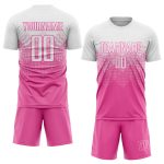 Personalized Pink White Sublimation Soccer Uniform Jersey Team Custom Name and Number