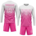 Personalized Pink White Sublimation Soccer Uniform Jersey Team Custom Name and Number